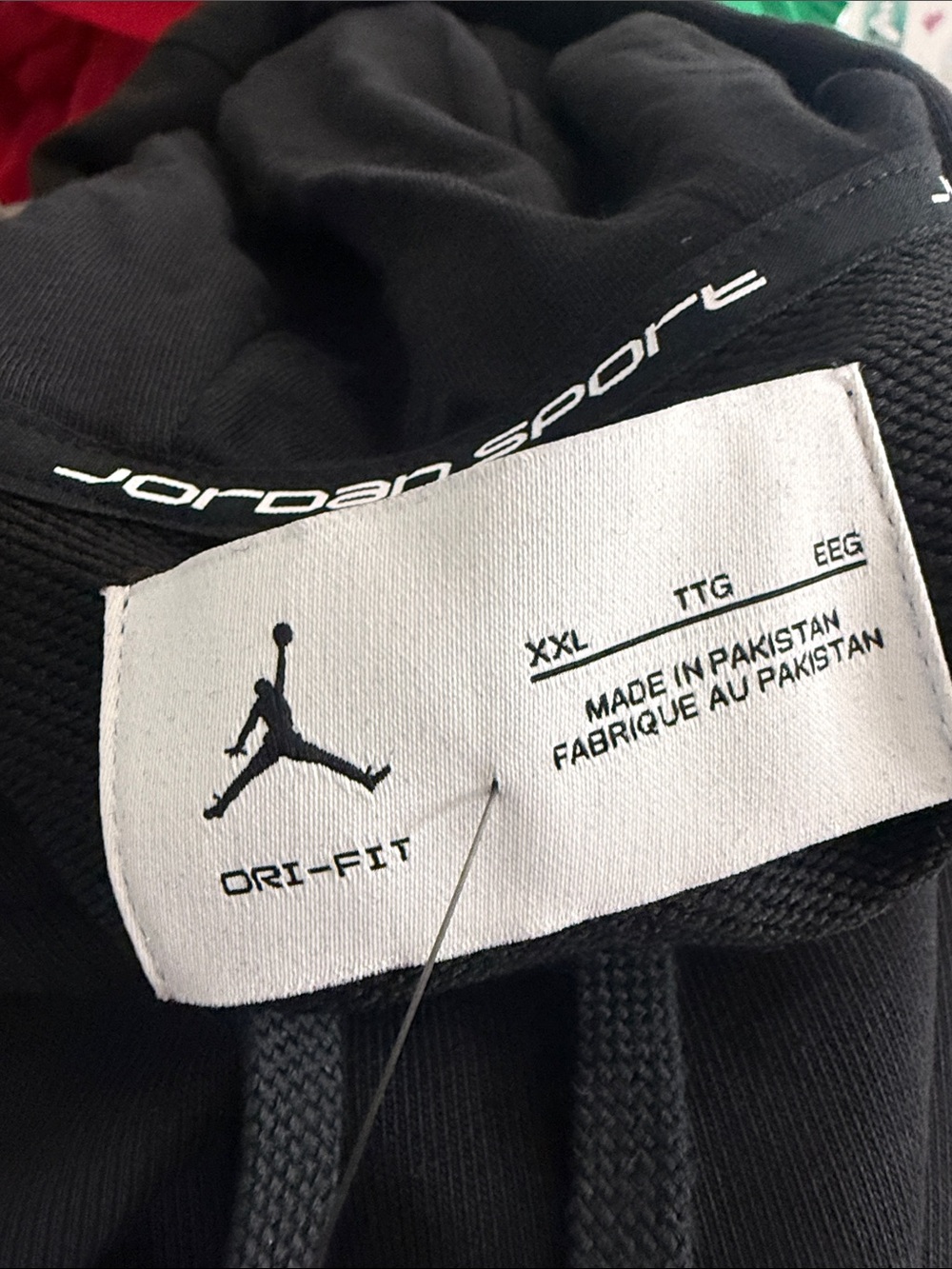 Jordan Sports Black Pullover Hoodie with White Jumpman - Picture 10 of 11